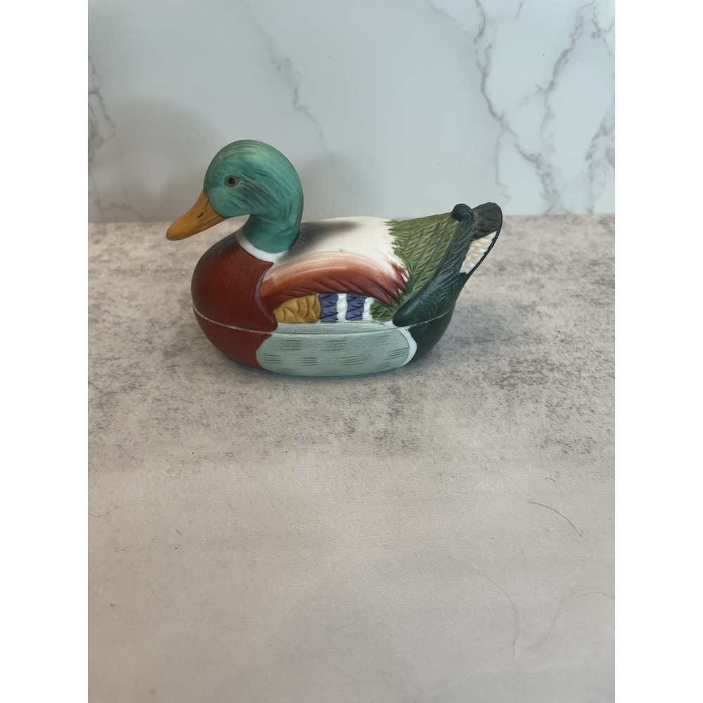 Vintage Porcelain Duck Figurine 3.5 X 2.75"